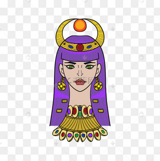埃及皇后卡通画头像