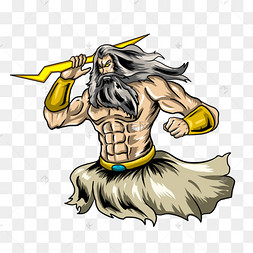 绘画风格宙斯吉祥物图标