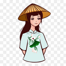 越南传统服饰卡通女孩