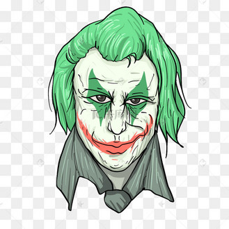 小丑可怕脸绿色头发卡通人物
