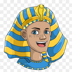 埃及法老男性头像卡通画