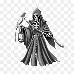 死神镰刀恐怖黑白