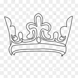 轮廓线王者皇冠线条图国王王冠线条涂鸦轮廓线条勾画公主王冠轮廓漫画