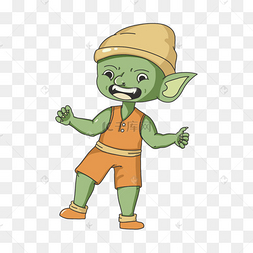 戴帽子地精卡通形象