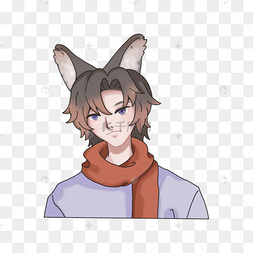 狼帅气男孩卡通动漫形象