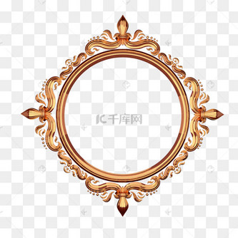 金色圆形艺术3d相框背景