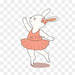 可爱芭蕾跳舞兔子