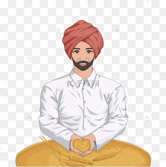 印度农民展现食物