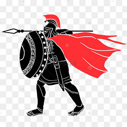 斯巴达勇士长矛盾牌