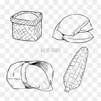 线稿素描谷物类