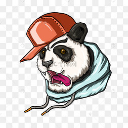 熊猫头像嘻 风格吐舌表情