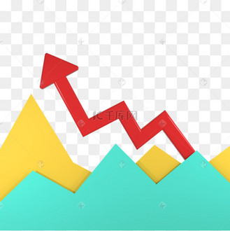 3d红色箭头统计折线图