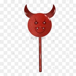 恶魔牛角红色图片绘画卡通