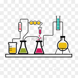 化学实验反应卡通