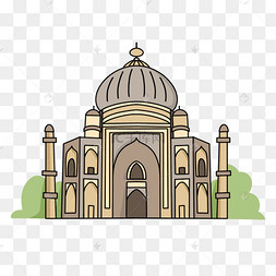 泰姬陵印度建筑卡通