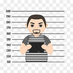 男性罪犯卡通大头照