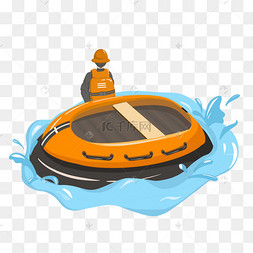 救生艇橡皮艇橙色充气卡通救生艇充气卡通橙色橡皮艇救生艇卡通立体