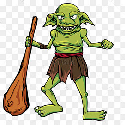 哥布林拿着武器锤子