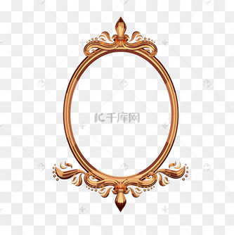 金色复古雕花艺术3d镜子边框或相框