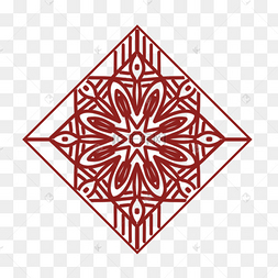 方形几何图案传统韩国饰品花纹