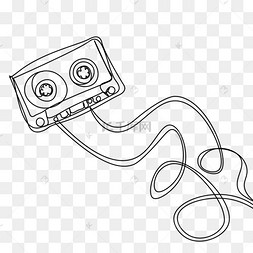 艺术线条画复古音乐磁带