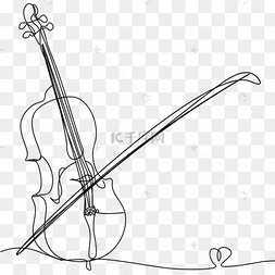 艺术线条画音乐乐器小提琴