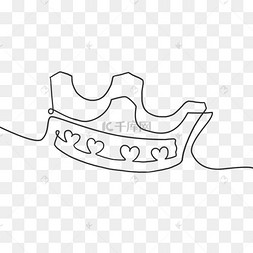 国王皇冠线条单线图