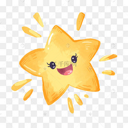 星星眼睛黄色黑色卡通创意