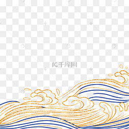 海浪线条金粉日式风格