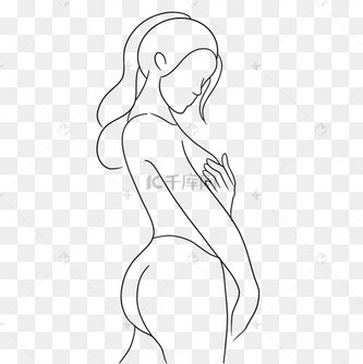女性抽象线条画女人形体