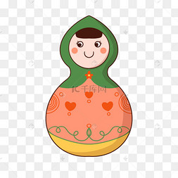 卡通红色不倒翁玩具