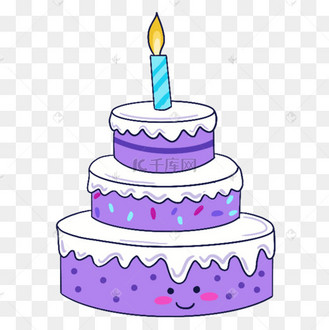 蓝紫色系生日组合三层生日蛋糕