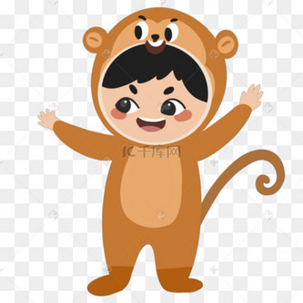 儿童角色扮演猴子