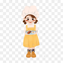 女厨师烹饪食物可爱卡通形象下载 png下载psdemoji表情粉色边框下载