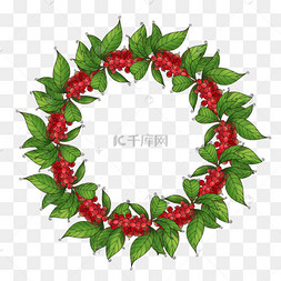 咖啡树果实复古边框下载 png下载psd圆形飞溅的咖啡插画下载 png下载