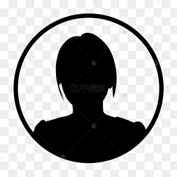 头像用户占位符女性剪影