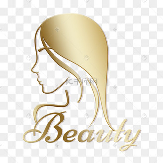 女性质感侧脸美容金色图标