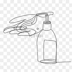 新冠病毒防疫酒精消毒抽象线条画