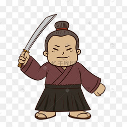 日本武士卡通插画
