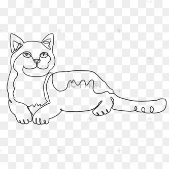 猫咪宠物抽象线条画