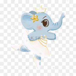 卡通大象芭蕾舞蹈可爱