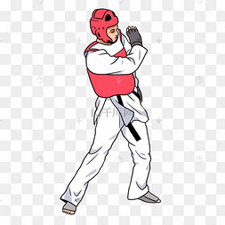 跆拳道人物单手格挡