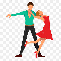 卡通一起跳伦巴舞中的男人和女人蓝色水彩可爱卡通表情云朵天气紫色