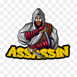 刺客游戏徽标手持双刀