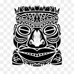 毛利部落风格人脸信仰图腾