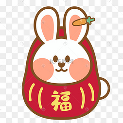 手绘卡通小兔子矢量素材