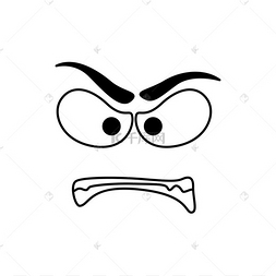 愤怒的笑脸表情符号,卡通线表情