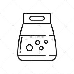洗衣粉包装矢量细线图标.