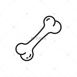 狗骨头玩具孤立的细线图标为犬科动物准备的矢量咀嚼玩具营养松脆的