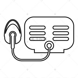 雾化器与面罩轮廓轮廓线图标黑色